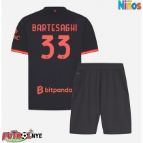 Camiseta AC Milan Davide Bartesaghi #33 Tercera Equipación para niños 2026-27 manga corta (+ pantalones cortos)